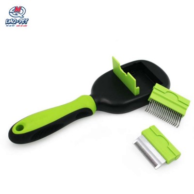 Multi-function pet hair cleaning grooming tool kit double sided massage deshedding pet dog hair brush comb set for dogs cats