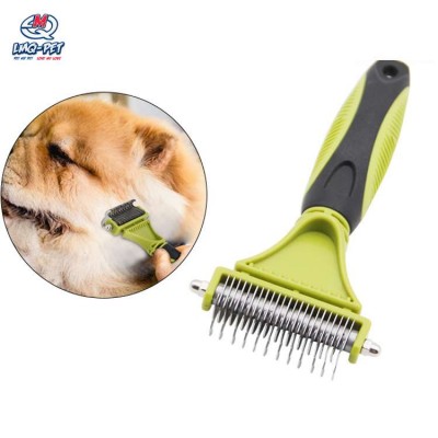 Pet Stainless Steel Comb Open Knot Deshedding Brush Removes Hair Pet Grooming Tool Double-Sided Pet Comb Dog Hair Removal Brush