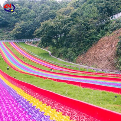 Amusement Park track rainbow slide ride 147 square and 60 Rainbow slide air ring Plastic Rainbow Slide